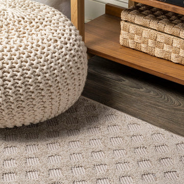 Rabat High-low Pile Mini-diamond Trellis Area Rug